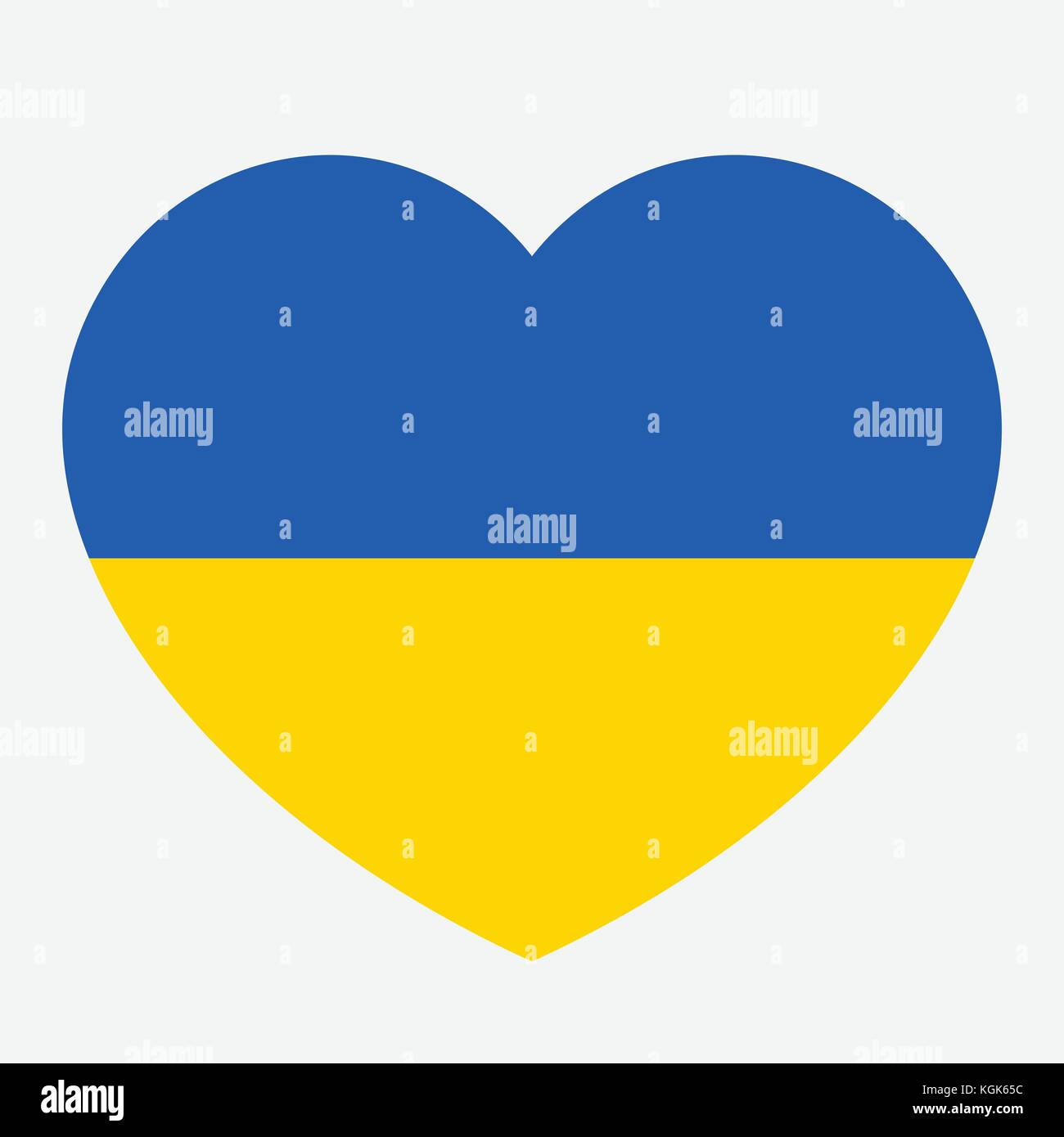 Ukraine flag in the heart, Ukrainian flag, vector illustration. Stock Vector