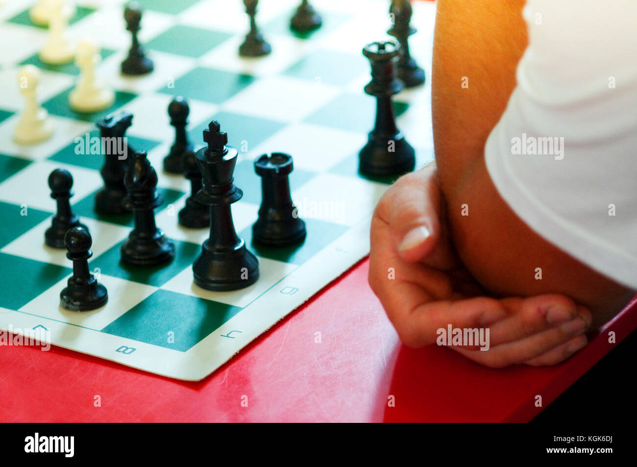 Friendly Games at a Local Chess Club Stock Photo Alamy