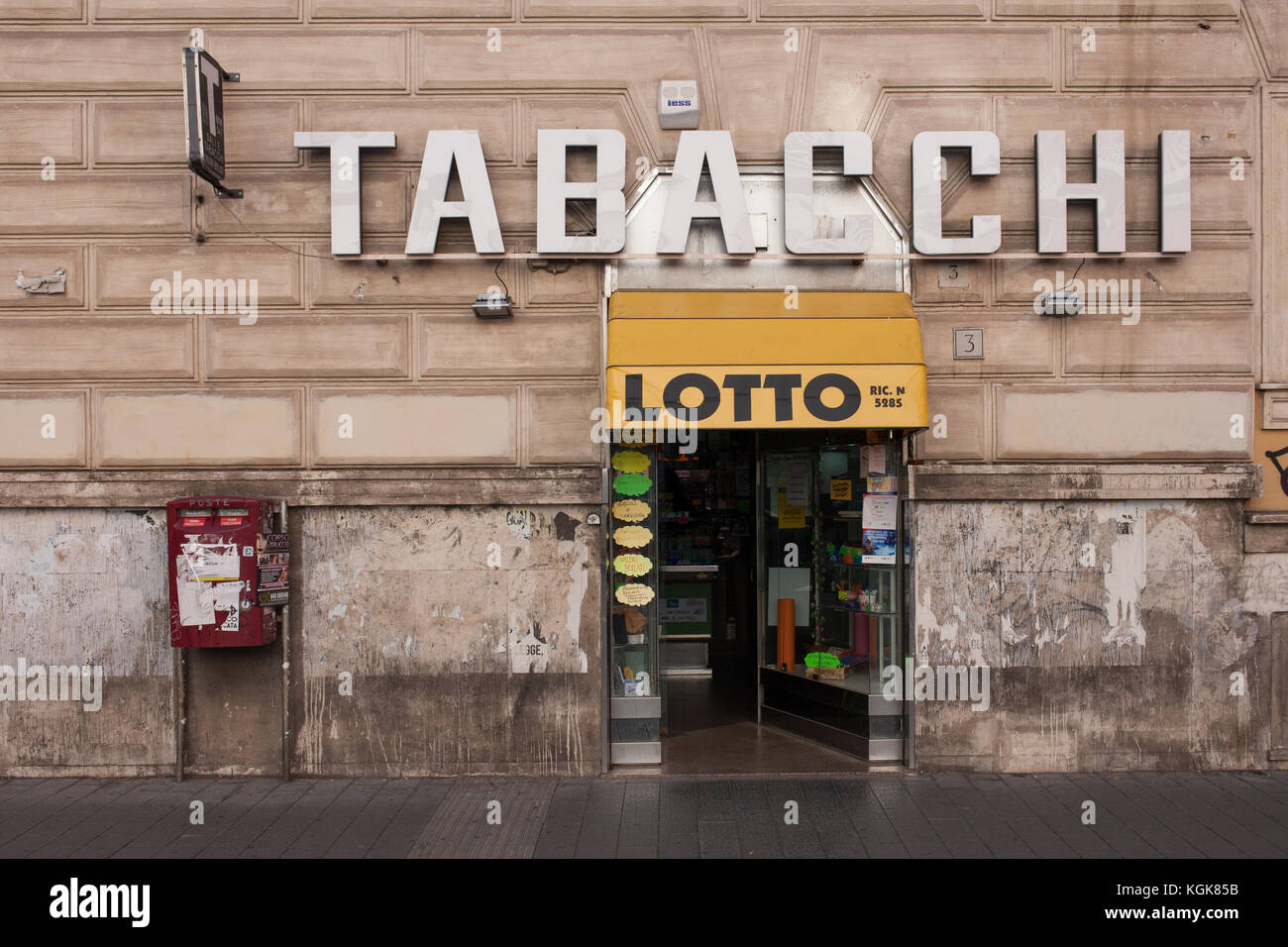 Entrance of a tabac shop in Rome, Italy. Stock Photo