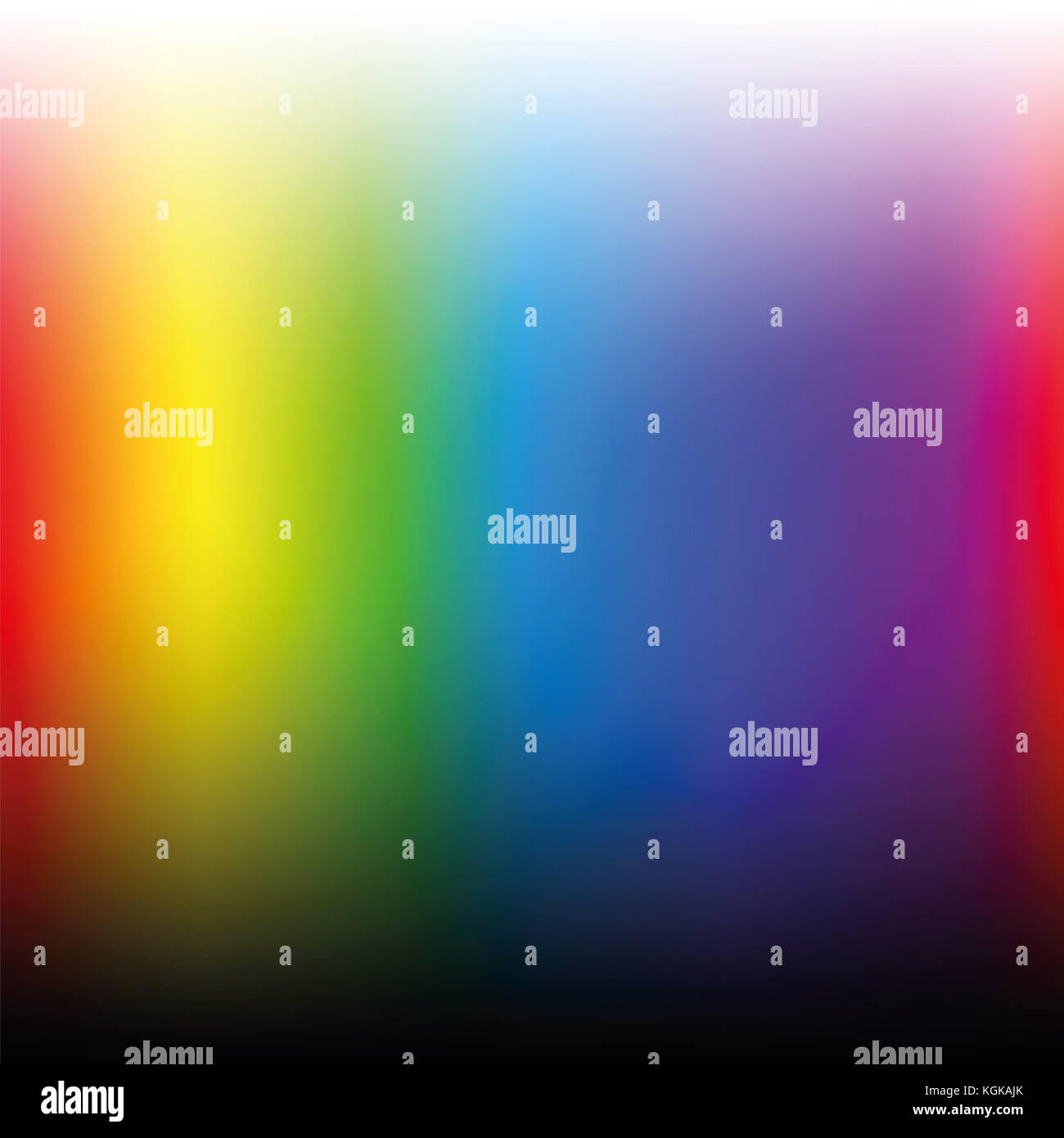 Color spectrum of visible light, all colors of the rainbow from light to dark - square size format illustration. Stock Photo