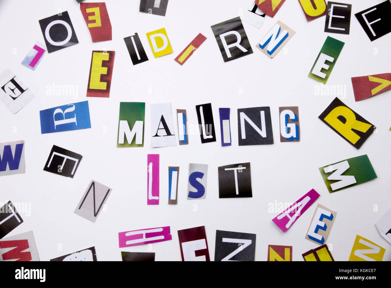 A Word Writing Text Showing Concept Of Mailing List Made Of Different 