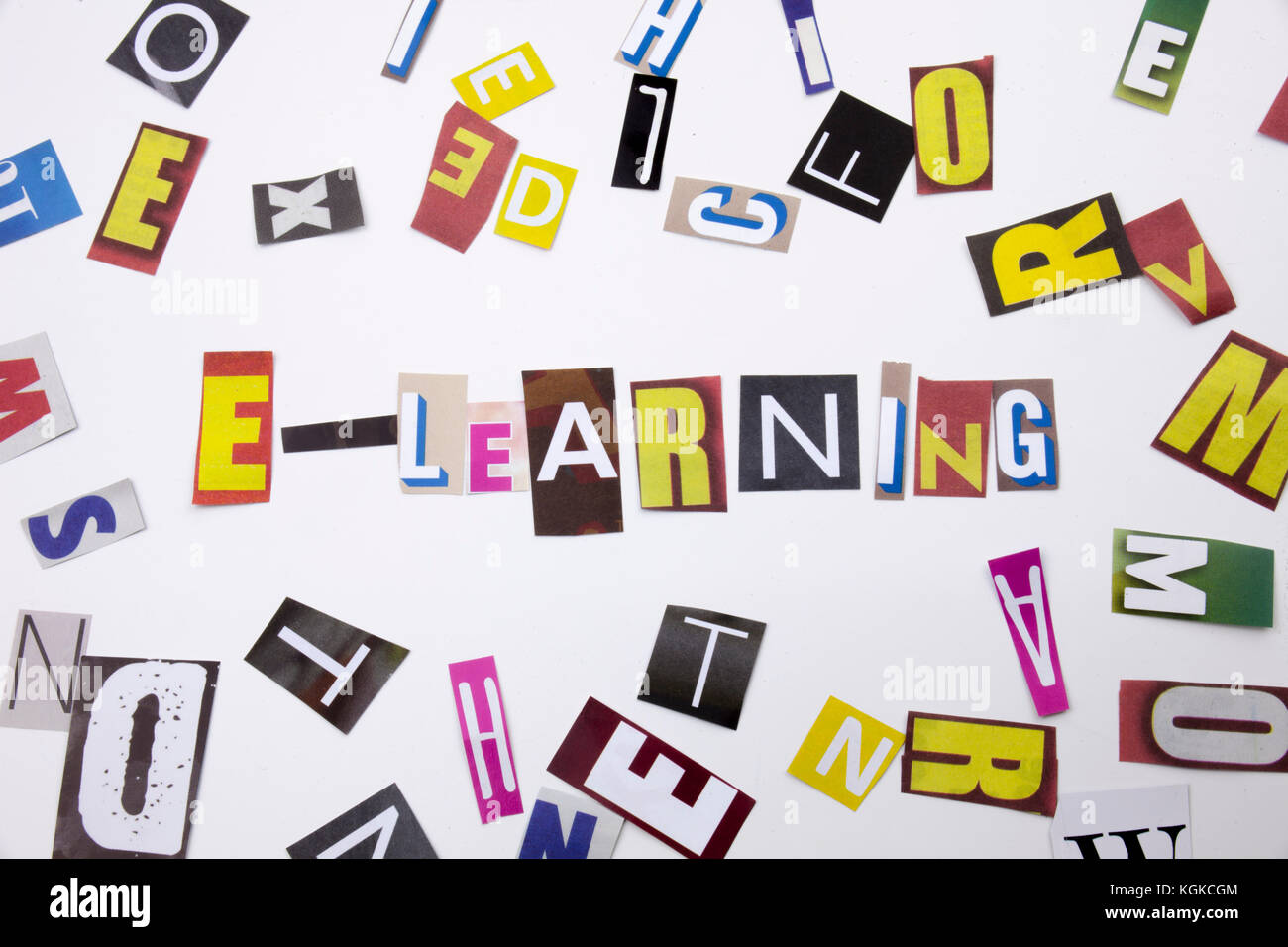 A word writing text showing concept of E-Learning made of different ...