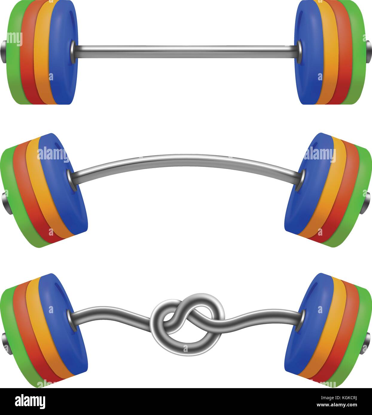 Set of gym barbell isolated. Realistic vector Stock Vector Image & Art