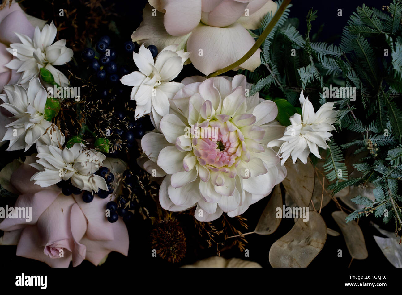 Beautiful white peonies bouquet close-up Stock Photo - Alamy
