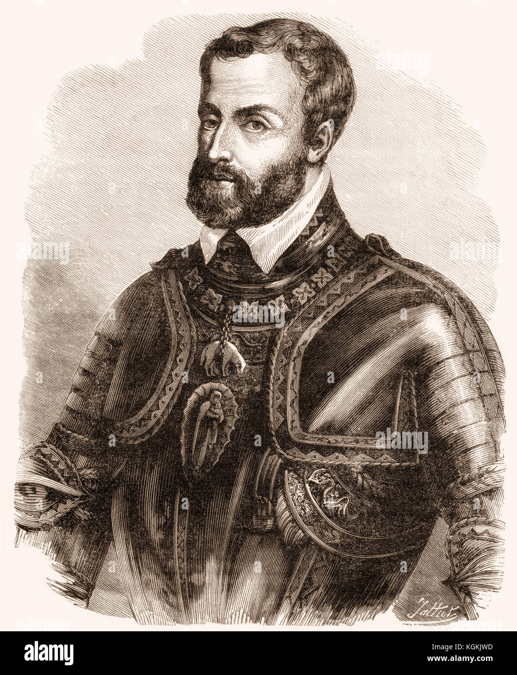 Charles V, 1500 - 1558, Habsburg, King Charles I or Carlos I of Spain, Holy Roman-German King, Emperor of the Holy Roman Empire Stock Photo