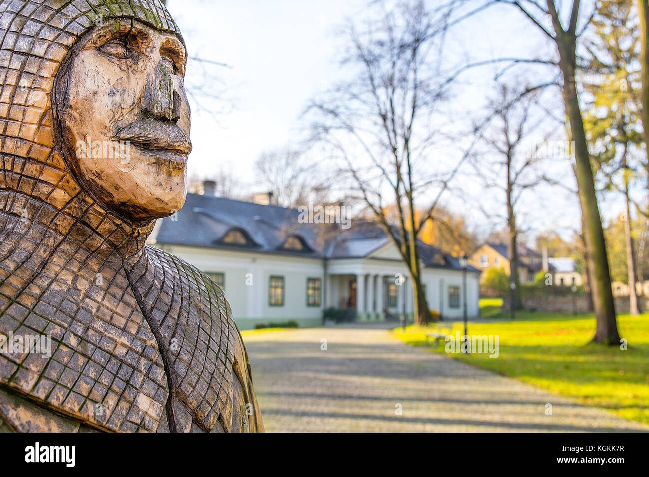 Little manor house in the park in Boleslaw (Poland) Stock Photo