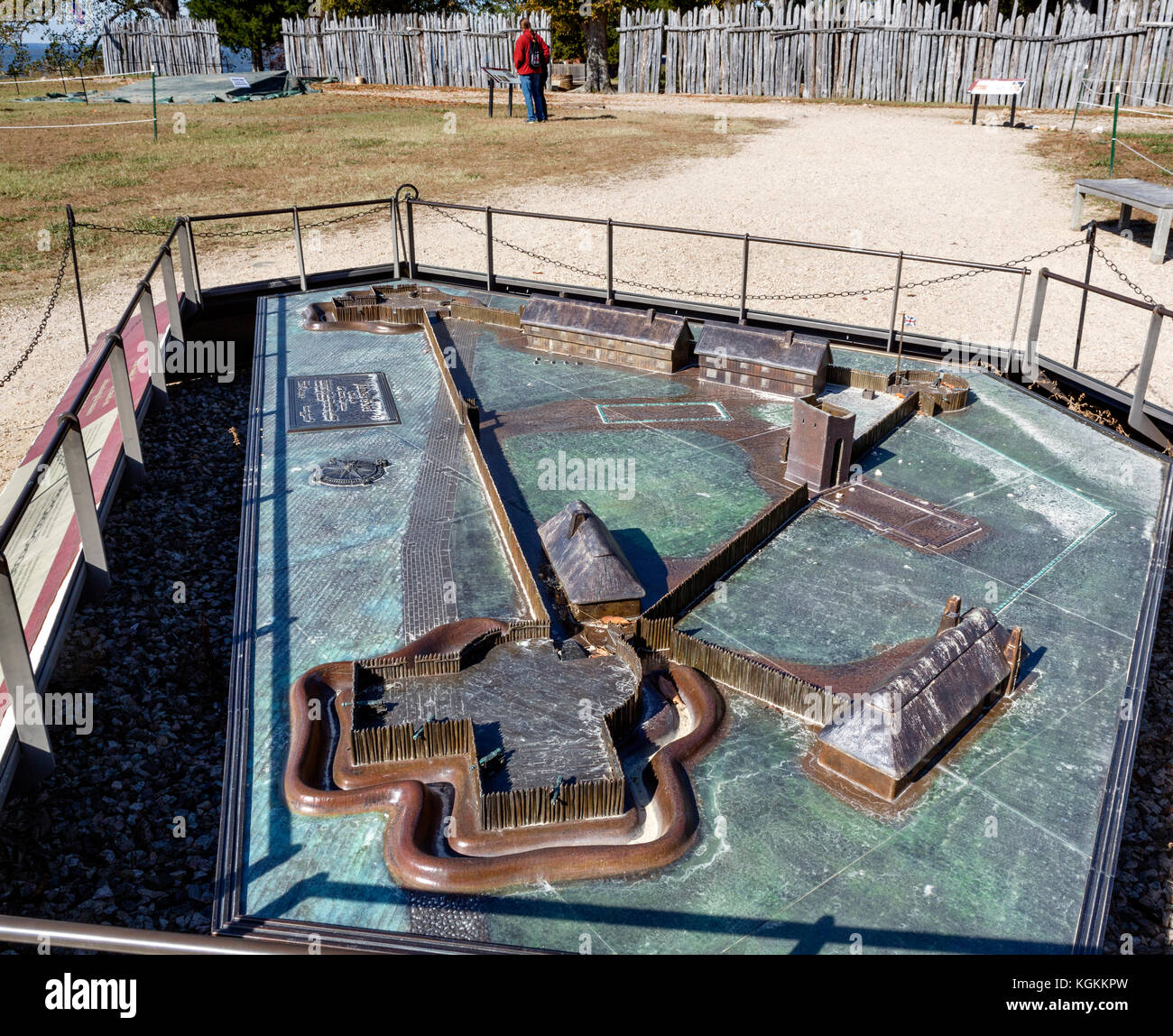 Model of James Fort around 1611, historic Jamestown, Virginia, USA. Stock Photo