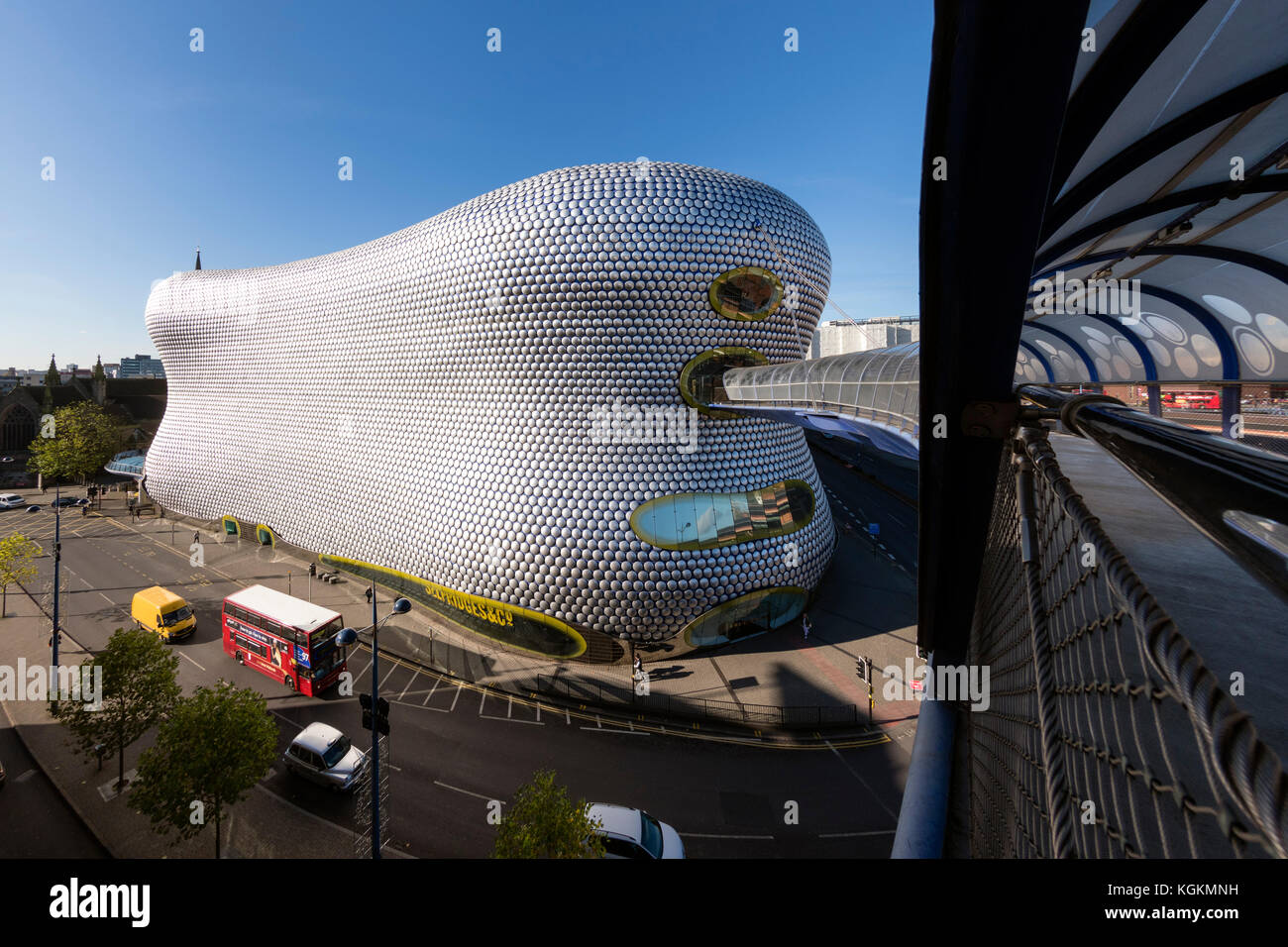 Birmingham Bullring Selfridges store exterior with silver discs, UK. Stock Photo