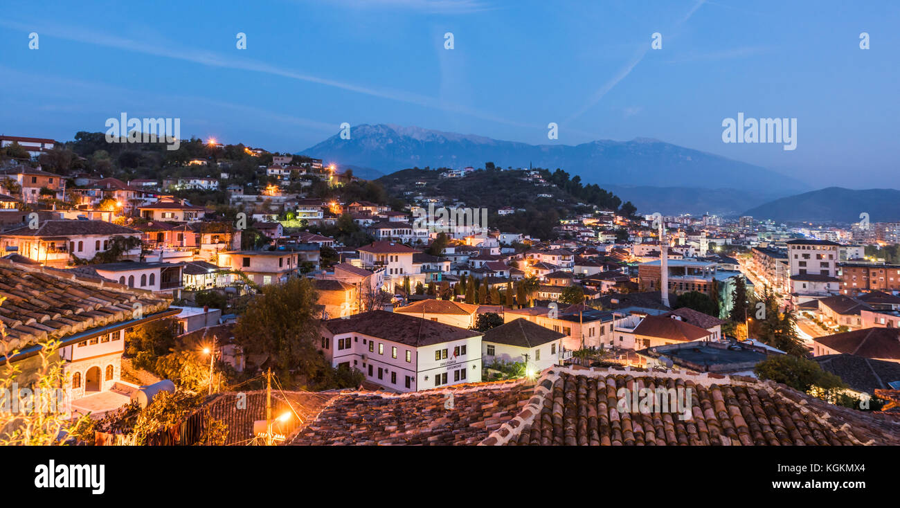 The old city of Berat in Albaniaa world heritage place Stock Photo