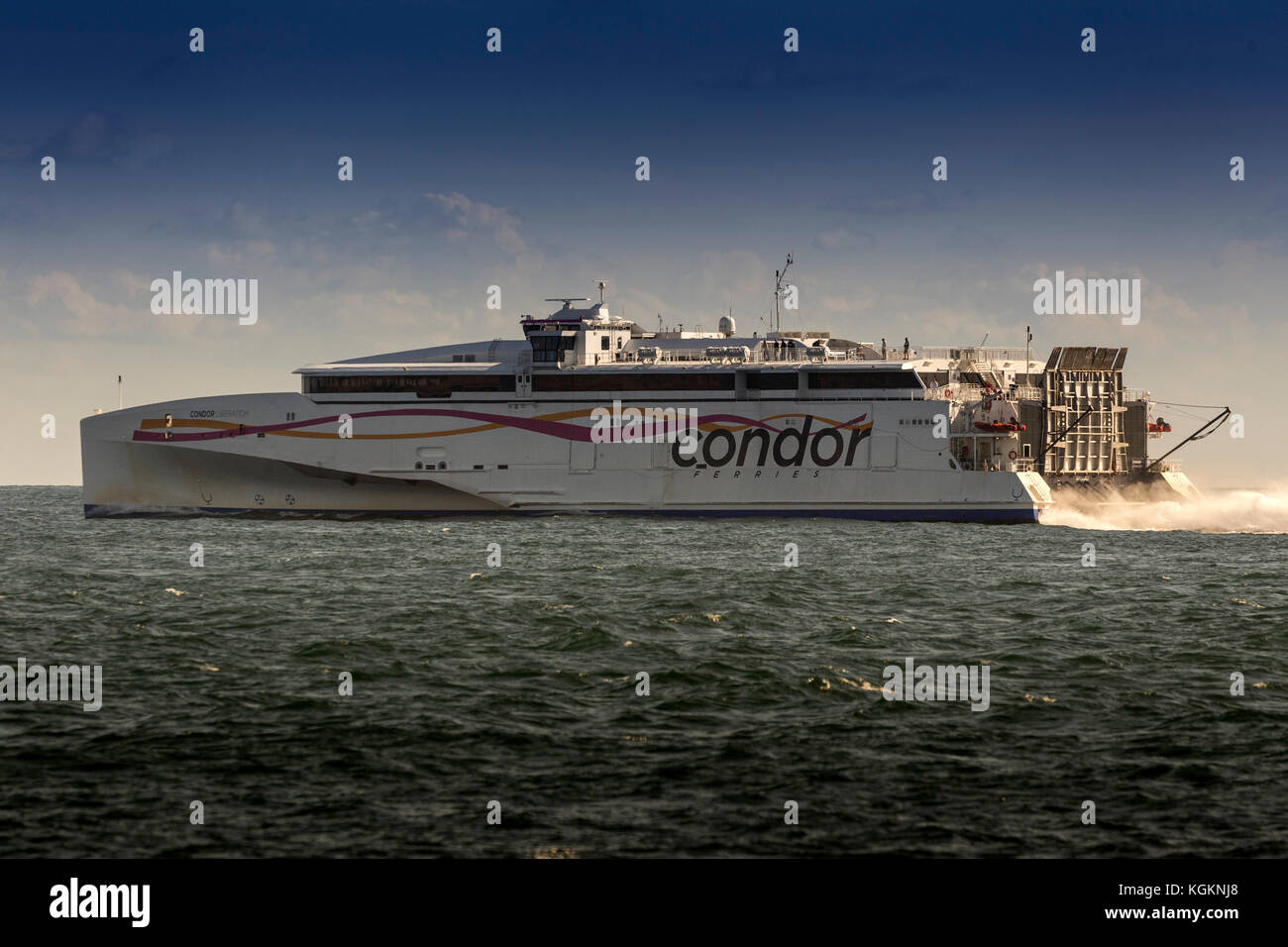 Condor Ferries operator passenger and freight ferry services between The  United Kingdom, Bailiwick of Guernsey, Bailiwick of Jersey and France Stock  Photo - Alamy
