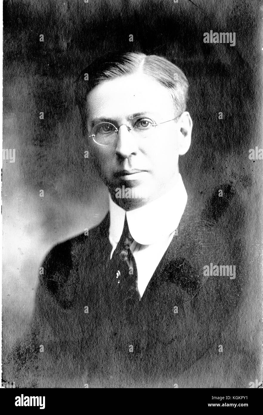 Shoulders up portrait of Herbert Pierrepont Houghton, scholar and professor of classics and linguistics, 1910. () Stock Photo