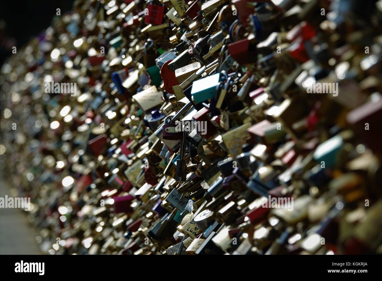 Locks at Pont Neuf  , Paris, France Stock Photo
