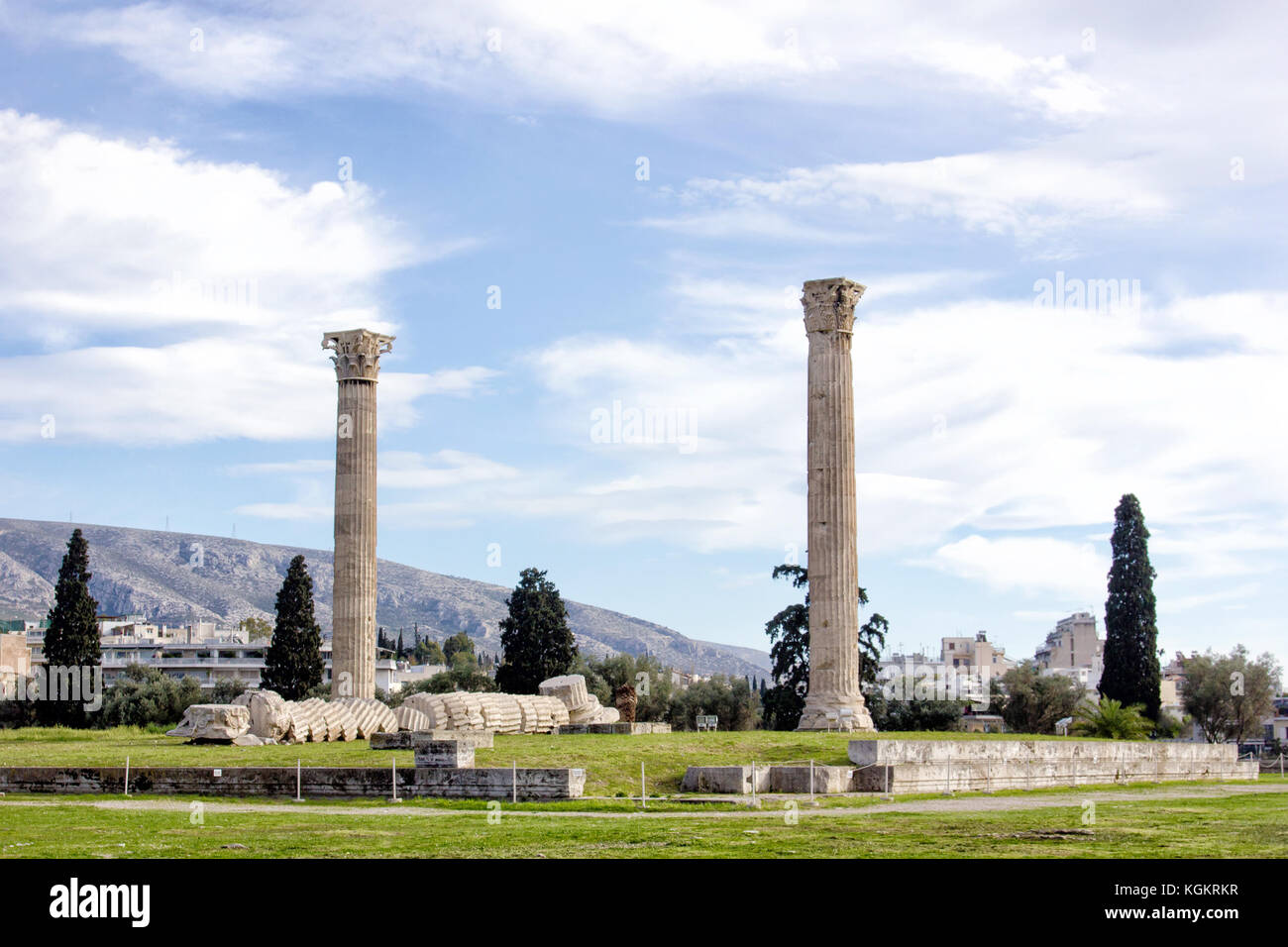 ruins of an ancient greek temple in Athens Stock Photo - Alamy