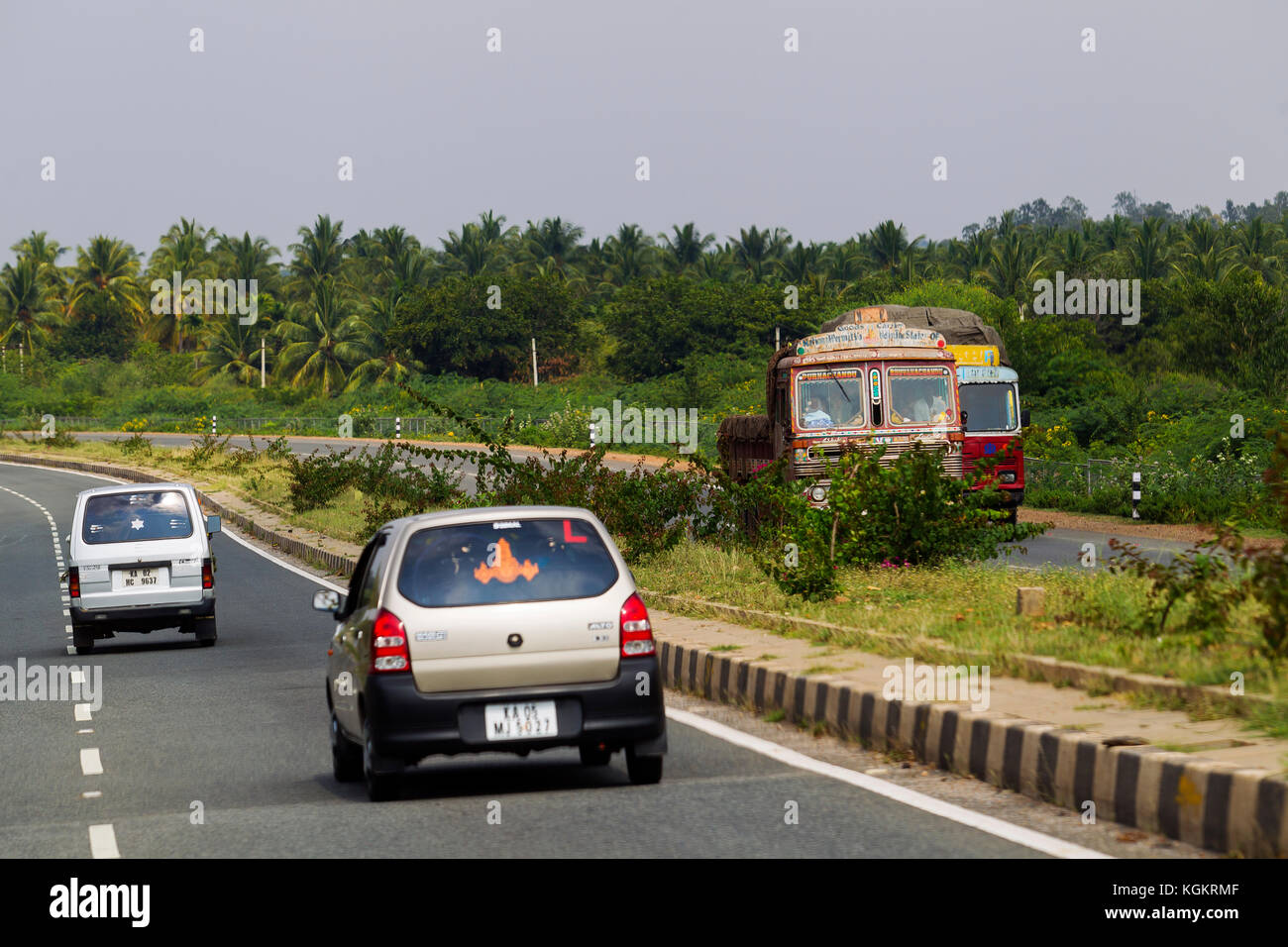 Indian road, Karnataka, Indiaia Stock Photo Alamy