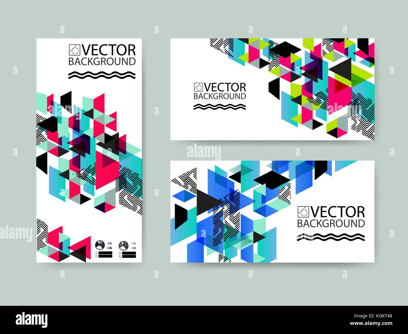 Geometric trendy illustration background, placard, memphis geometric style flat and 3d design elements. Retro art for covers, banners, flyers and post Stock Vector