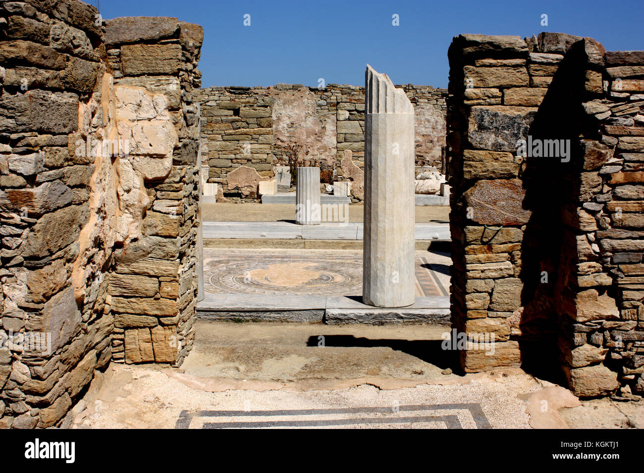 The House of the Dolphins, Delos, Cyclades Stock Photo Alamy