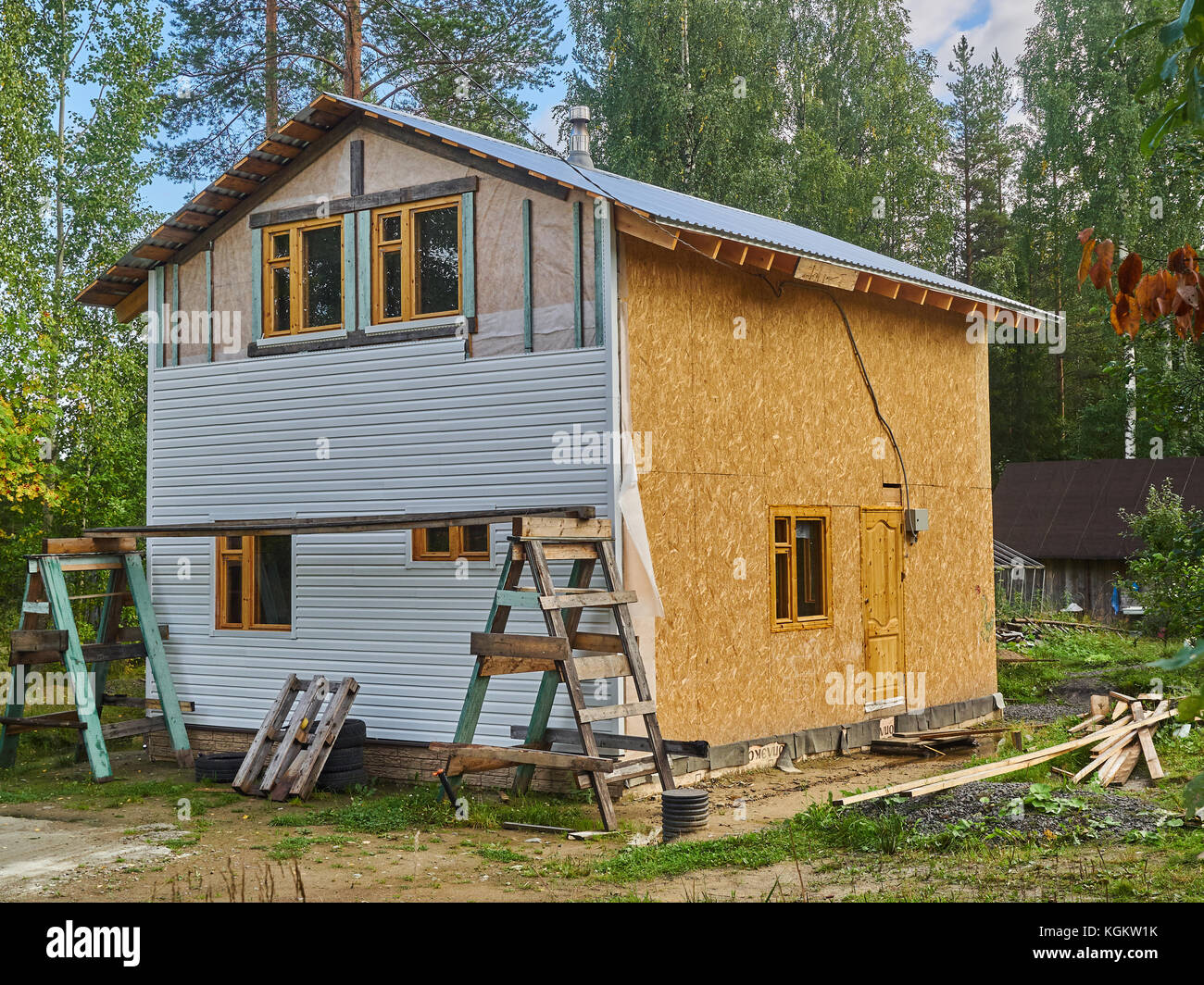 siding of frame house Stock Photo - Alamy