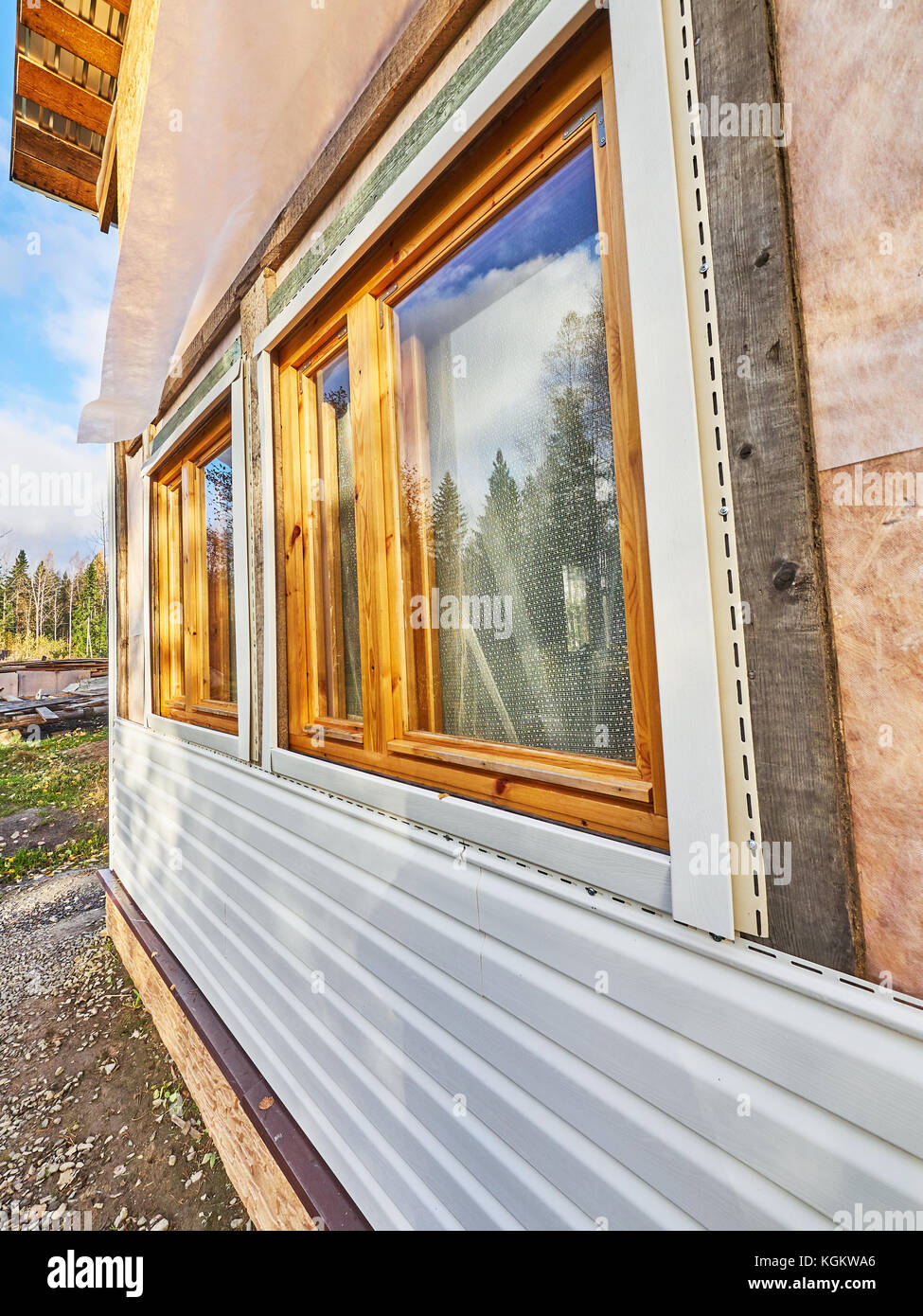 siding of frame house Stock Photo Alamy