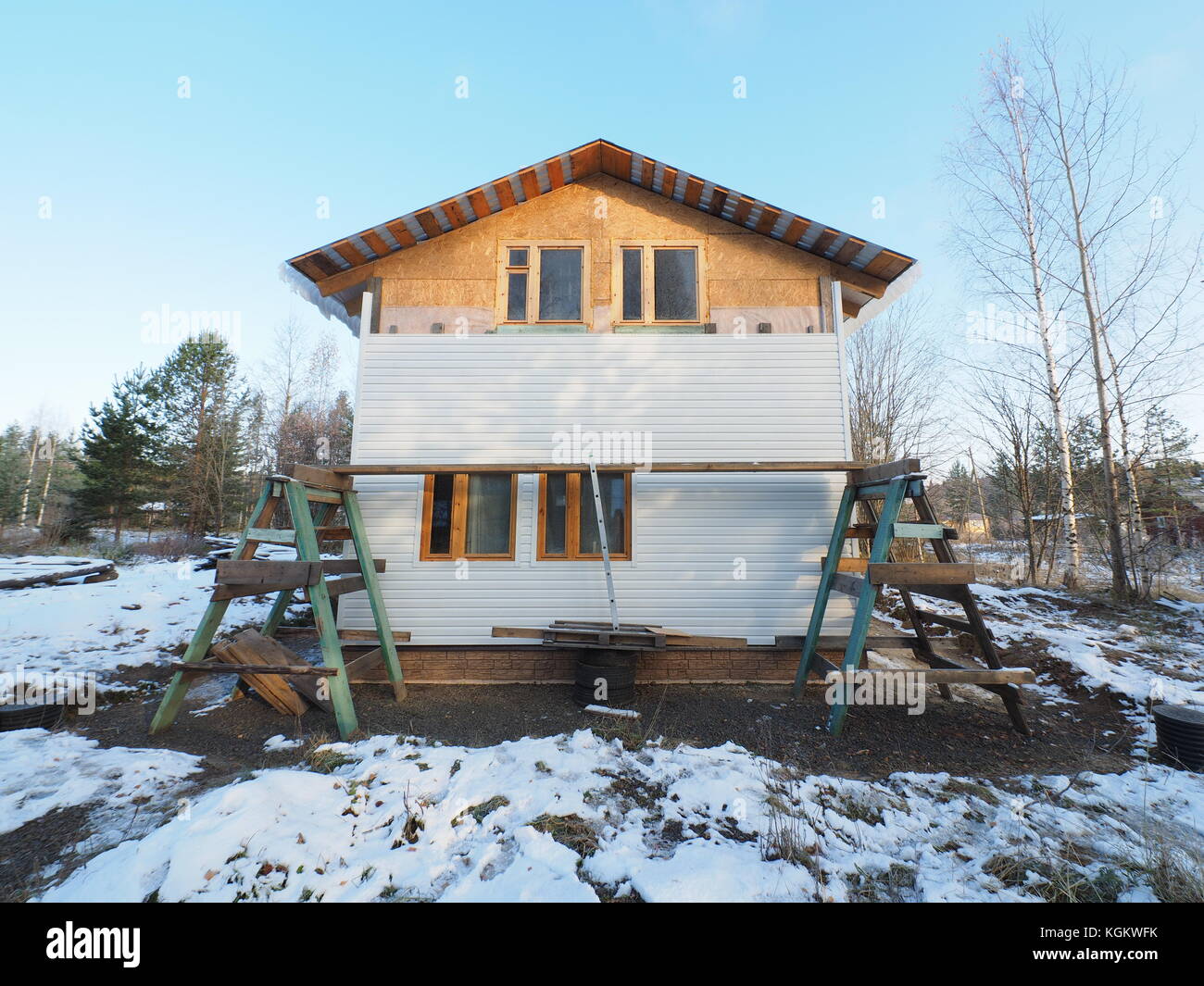 siding of frame house Stock Photo - Alamy