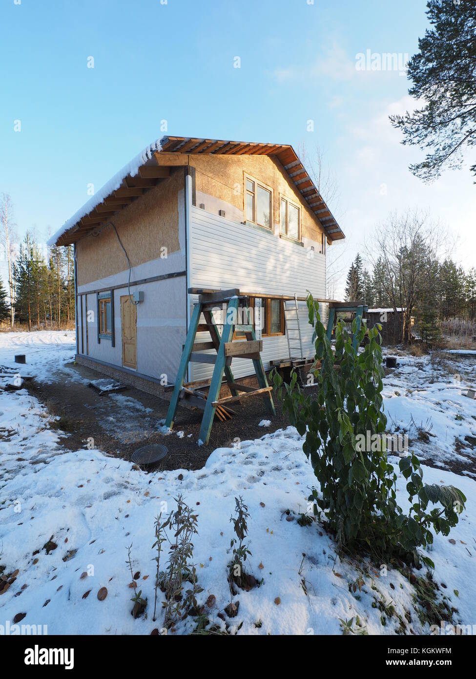siding of frame house Stock Photo Alamy