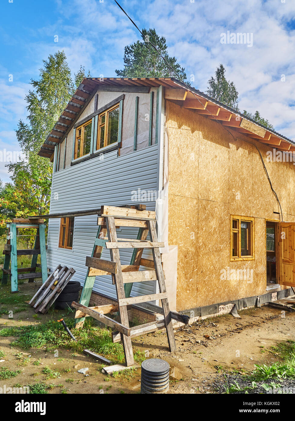 siding of frame house Stock Photo Alamy
