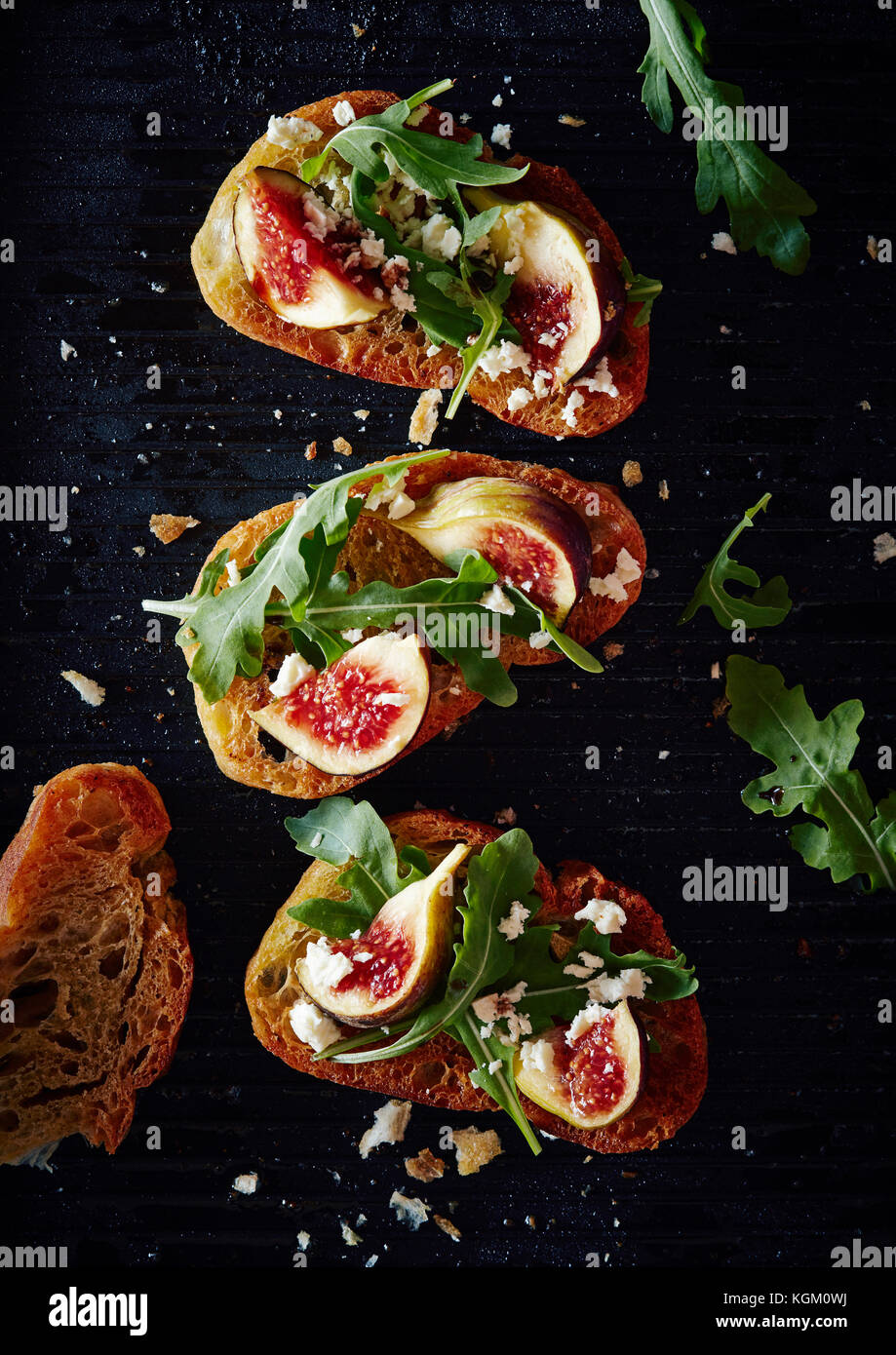 Directly above shot of healthy open faced sandwich Stock Photo Alamy
