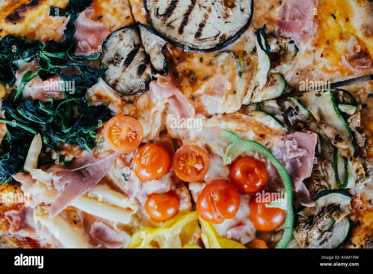 Full frame shot of fresh pizza Stock Photo