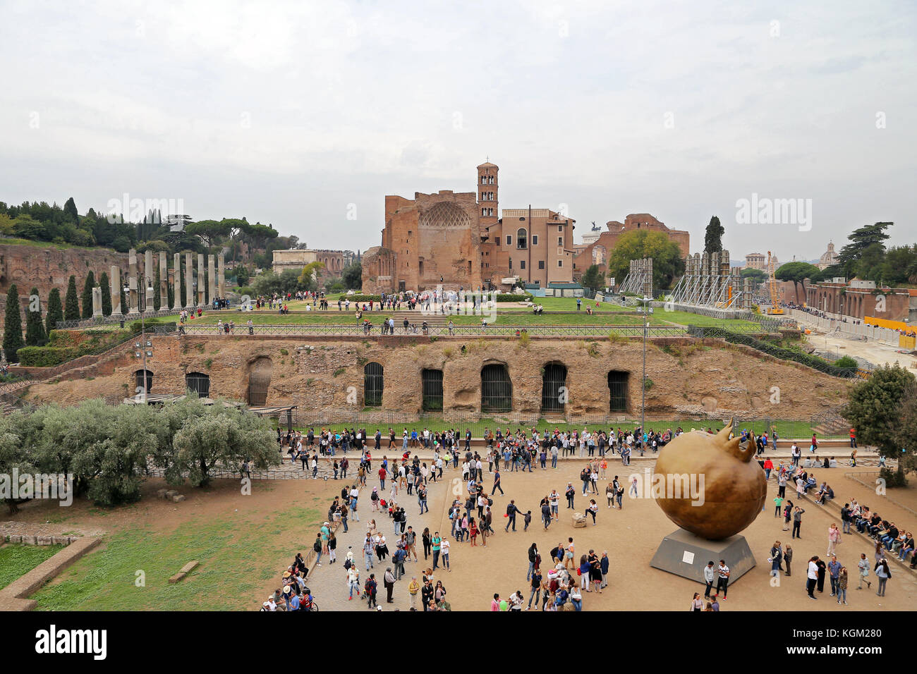 ROMA, ITALY - 01 OCTOBER 2017: the Domus Aurea, built by Emperor Nero in Rome, in the Roman Forum Stock Photo
