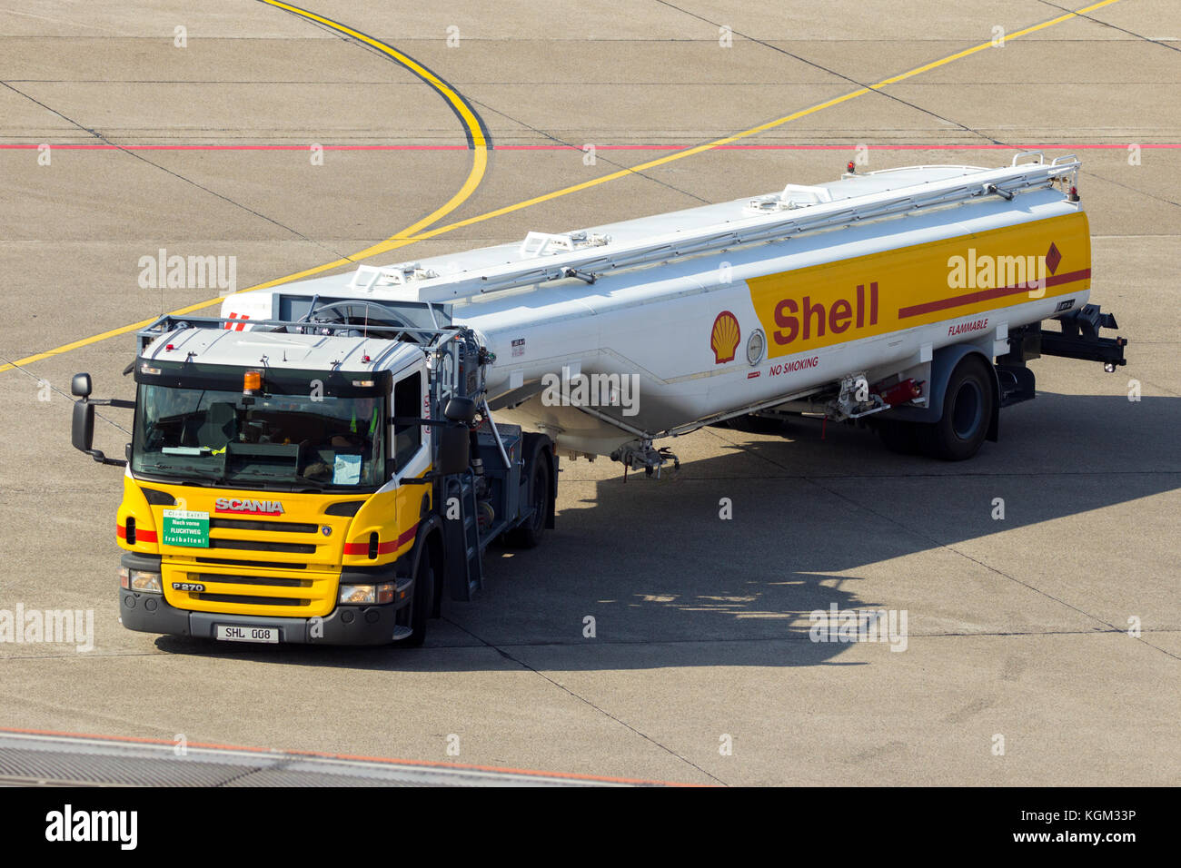 BERLIN - JUN 1: Shell tank truck on Berlin-Tegel International Airport  Stock Photo - Alamy