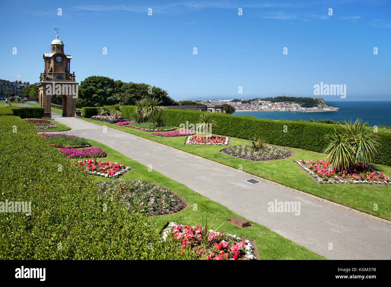 Holbeck Clock Tower and Gardens Scarborough North Yorkshire ,England,UK Stock Photo