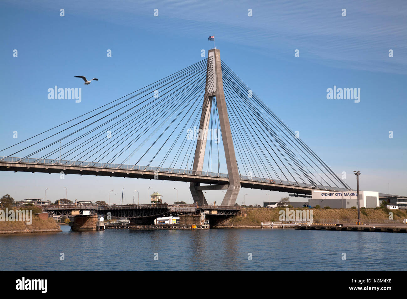 anzac bridge jones bay pyrmont sydney new south wales australia Stock ...