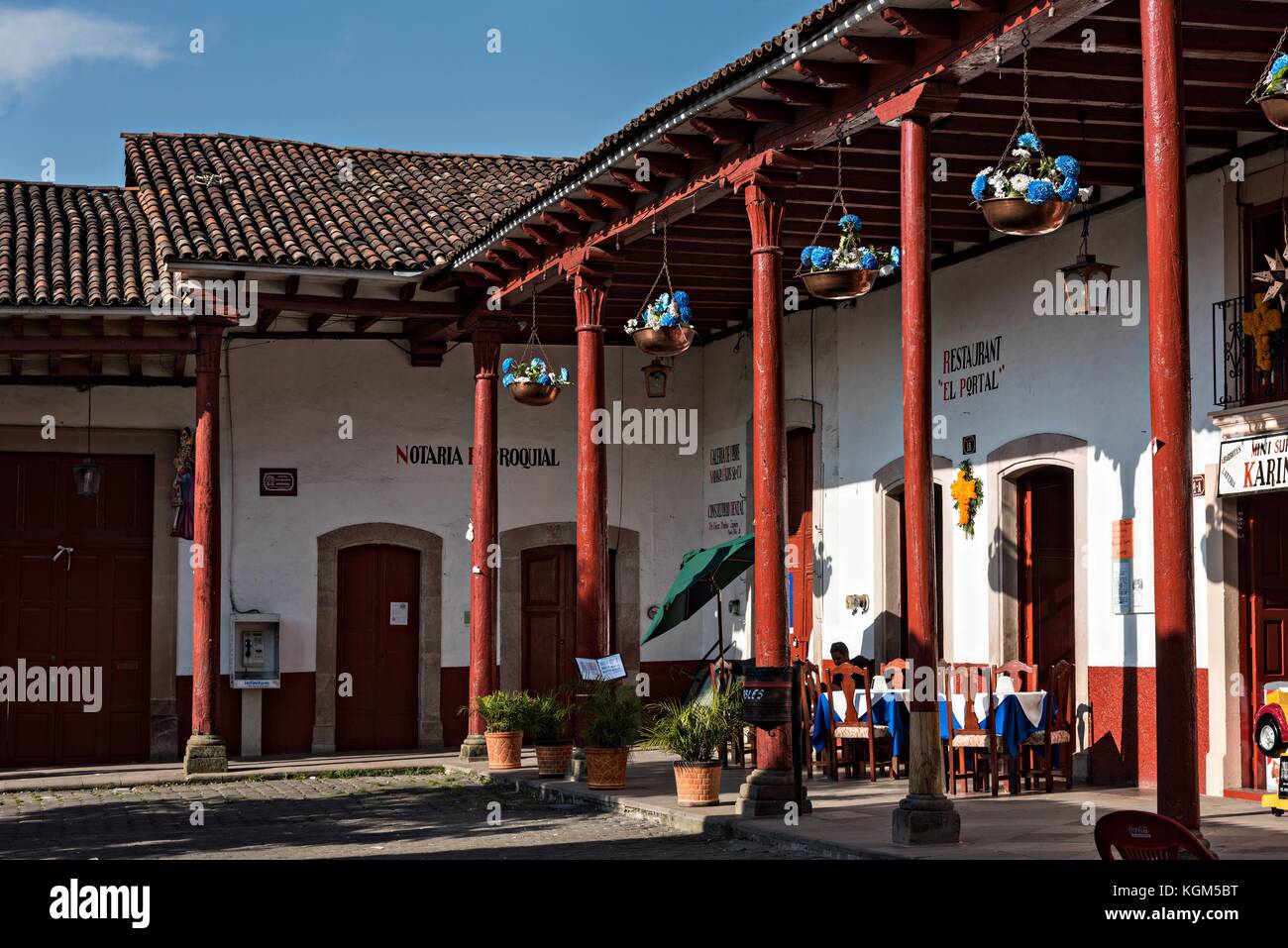 Plaza De Matamoros in Santa Clara del Cobre, Michoacan, Mexico. Stock Photo