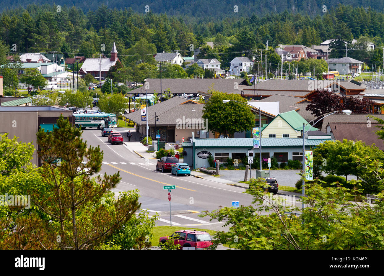 An elevated view of downtown Sitka, Alaska Stock Photo Alamy