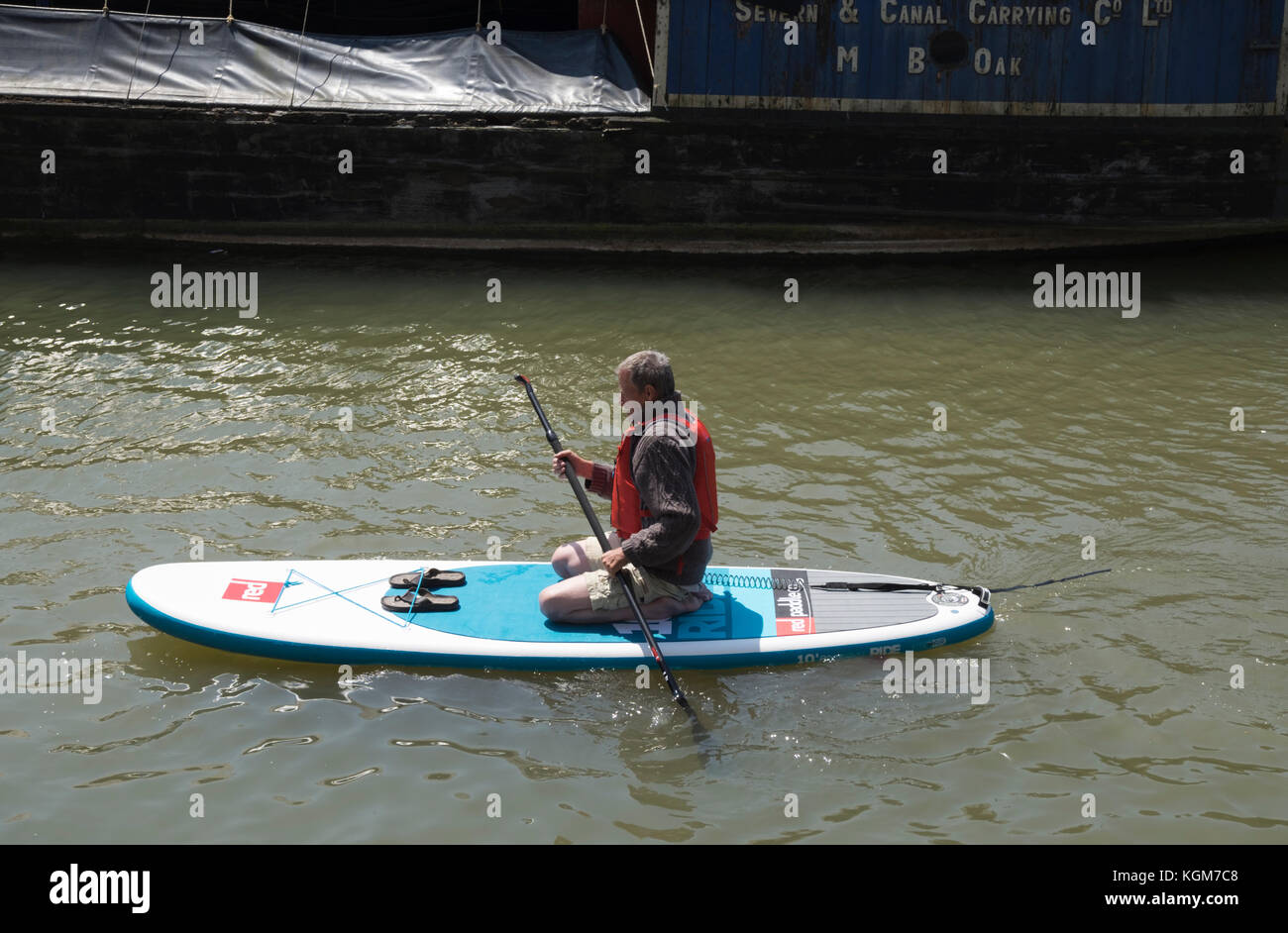 Paddleboarding in the Barge Arm at Gloucester Docks Stock Photo Alamy