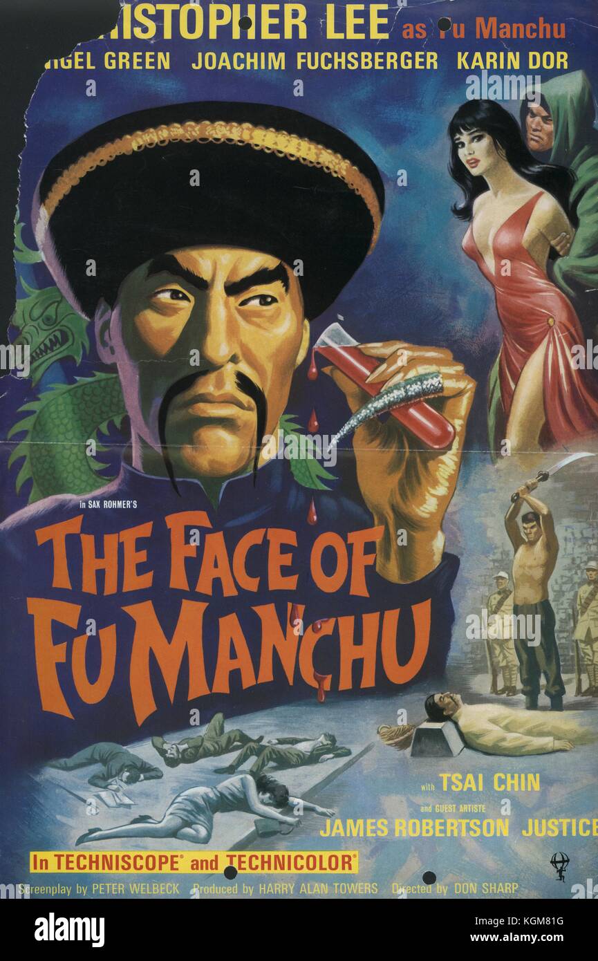 The Face of Fu Manchu (1965) Film poster , Christopher Lee Date: 1965 Stock  Photo - Alamy