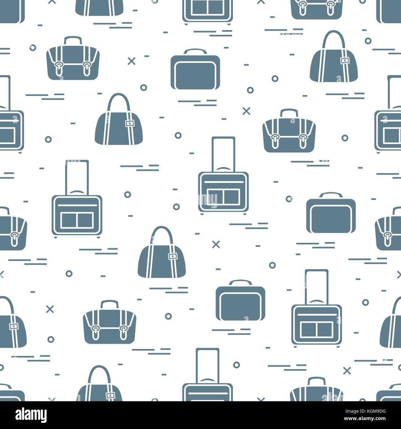 Cute seamless pattern with different bag and suitcases for travel ...