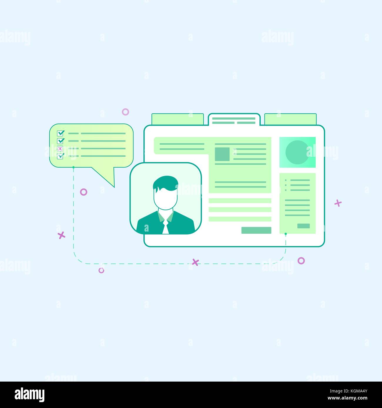 Vector illustration in flat outline style. Graphic design concept of ...