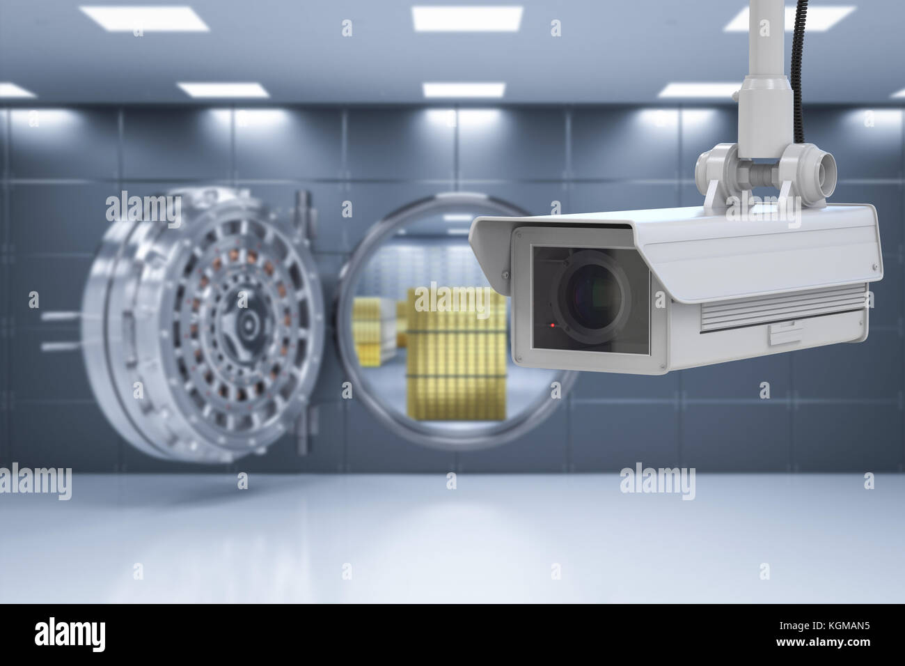 3d rendering security camera or cctv camera in bank vault Stock Photo -  Alamy