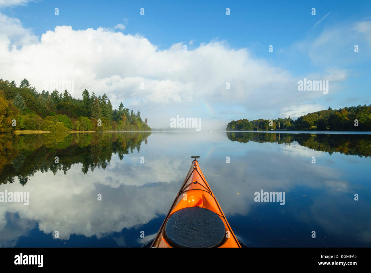 Kayaking on Loch Ken, Dumfries & Galloway, Scotland Stock Photo