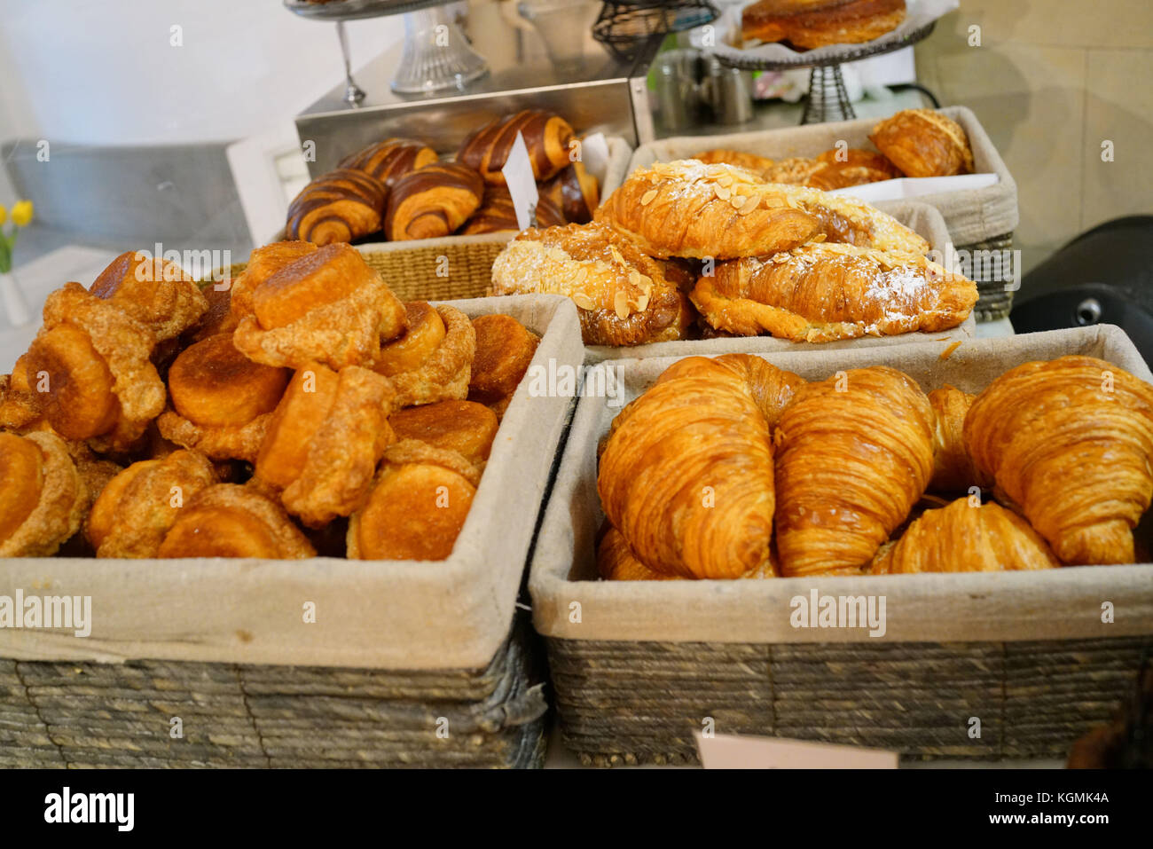 View of french pastries in shop Stock Photo Alamy