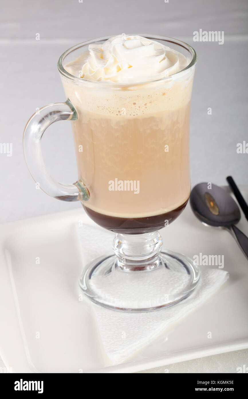 Hot Coffee with cold icecream Stock Photo Alamy