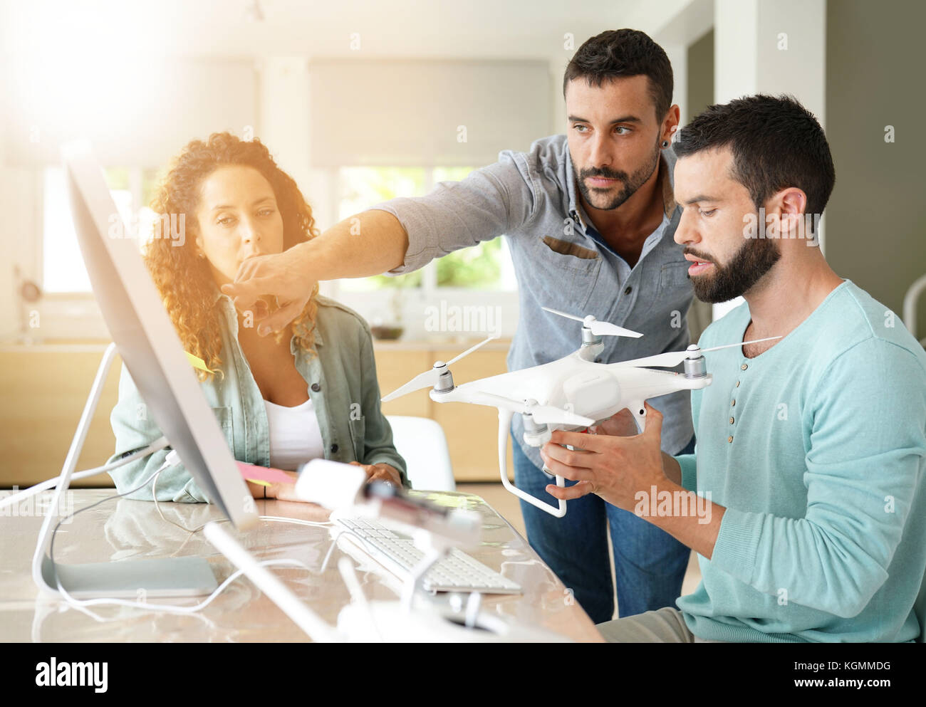 Startup people in office working on drone technology Stock Photo - Alamy