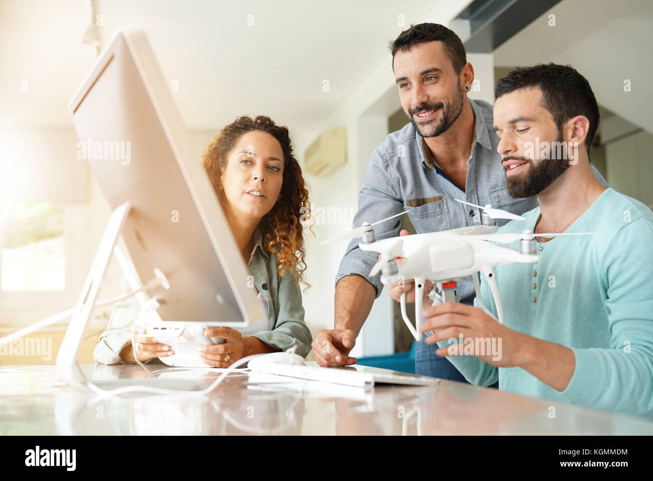 Startup people in office working on drone technology Stock Photo - Alamy