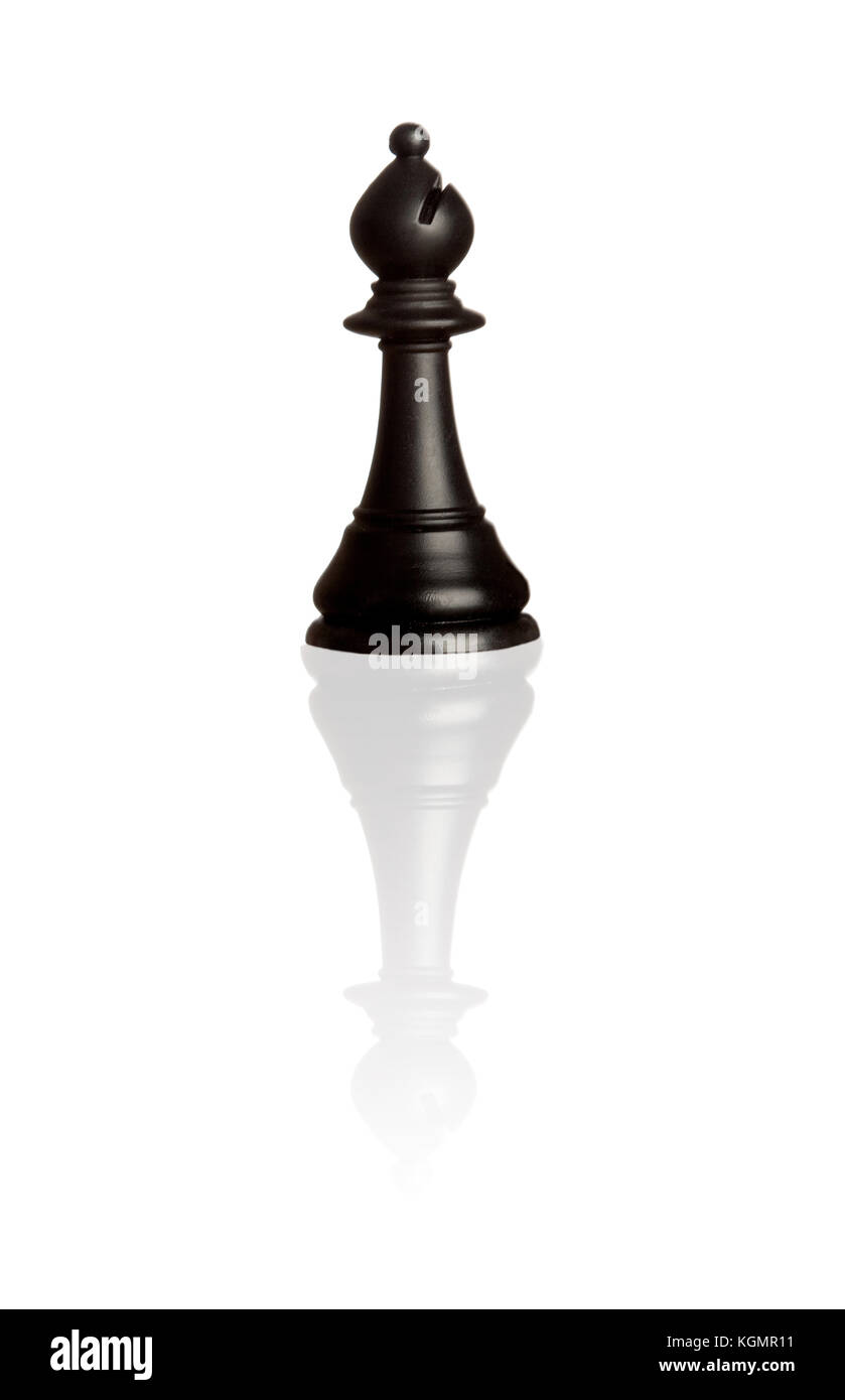 Black bishop, chess piece isolated on a white background Stock Photo ...