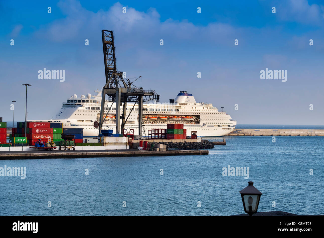 Cruise ship, Arrecife harbor. Lanzarote Island. Canary Islands Spain