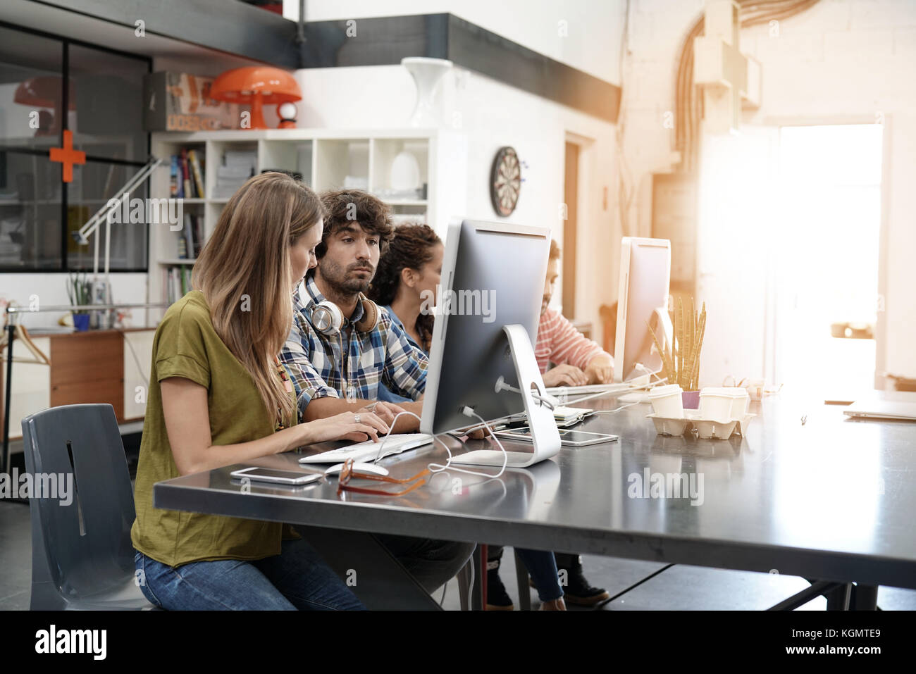 Startup people working in office Stock Photo - Alamy