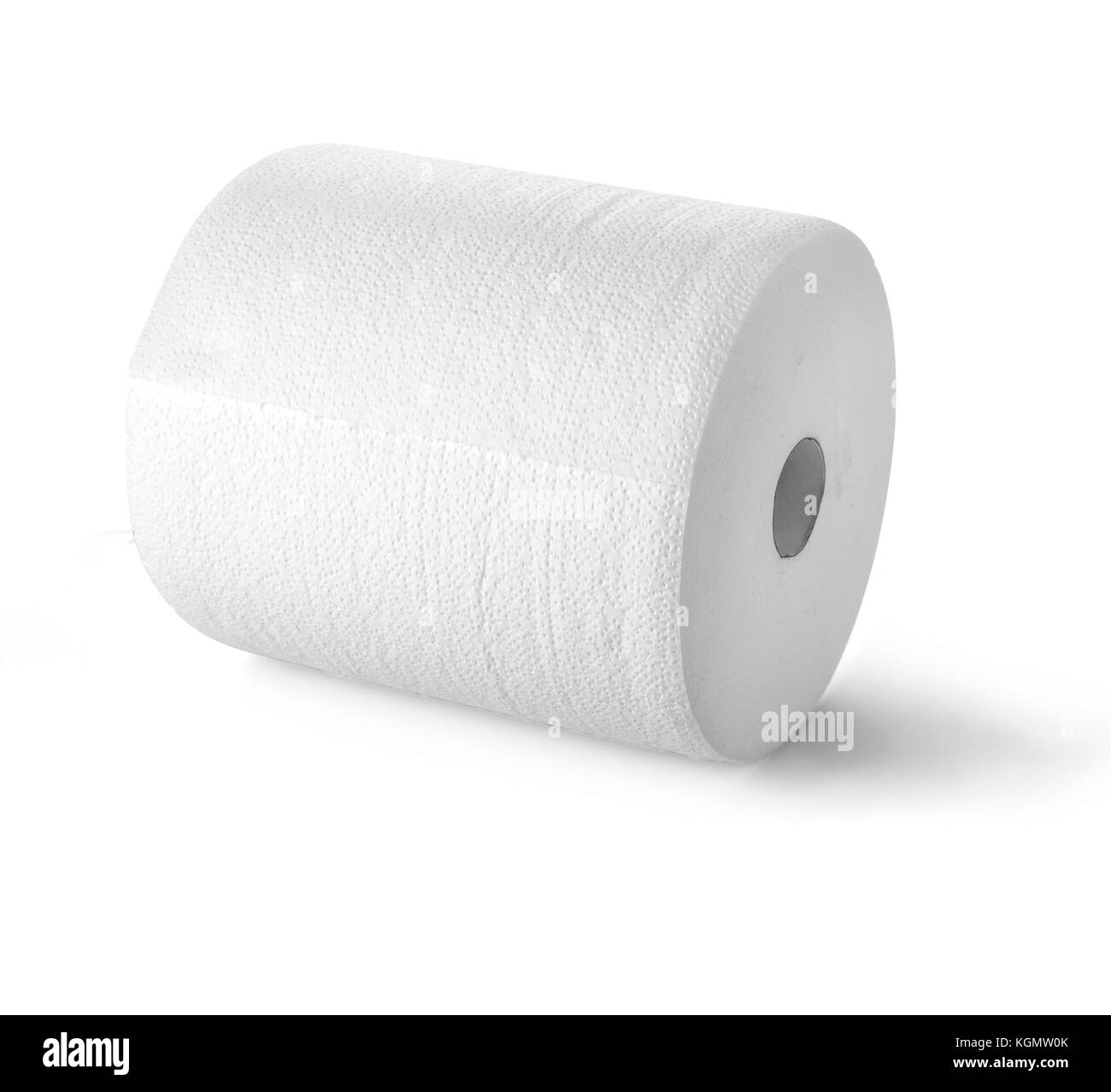 Simple toilet paper on white background with clipping path Stock Photo