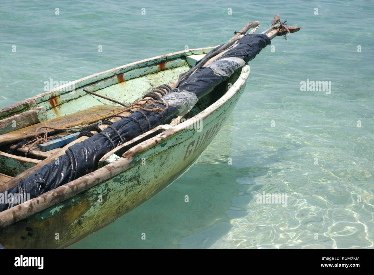 Black Sail Fisherman Stock Photo