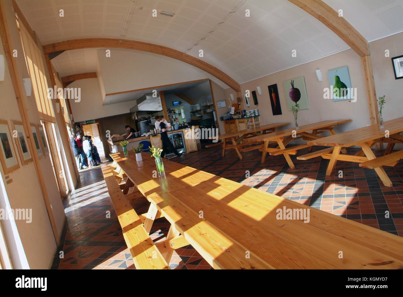 Riverford Field Kitchen, Totnes, Devonshire, with chef Jane Baxter, the