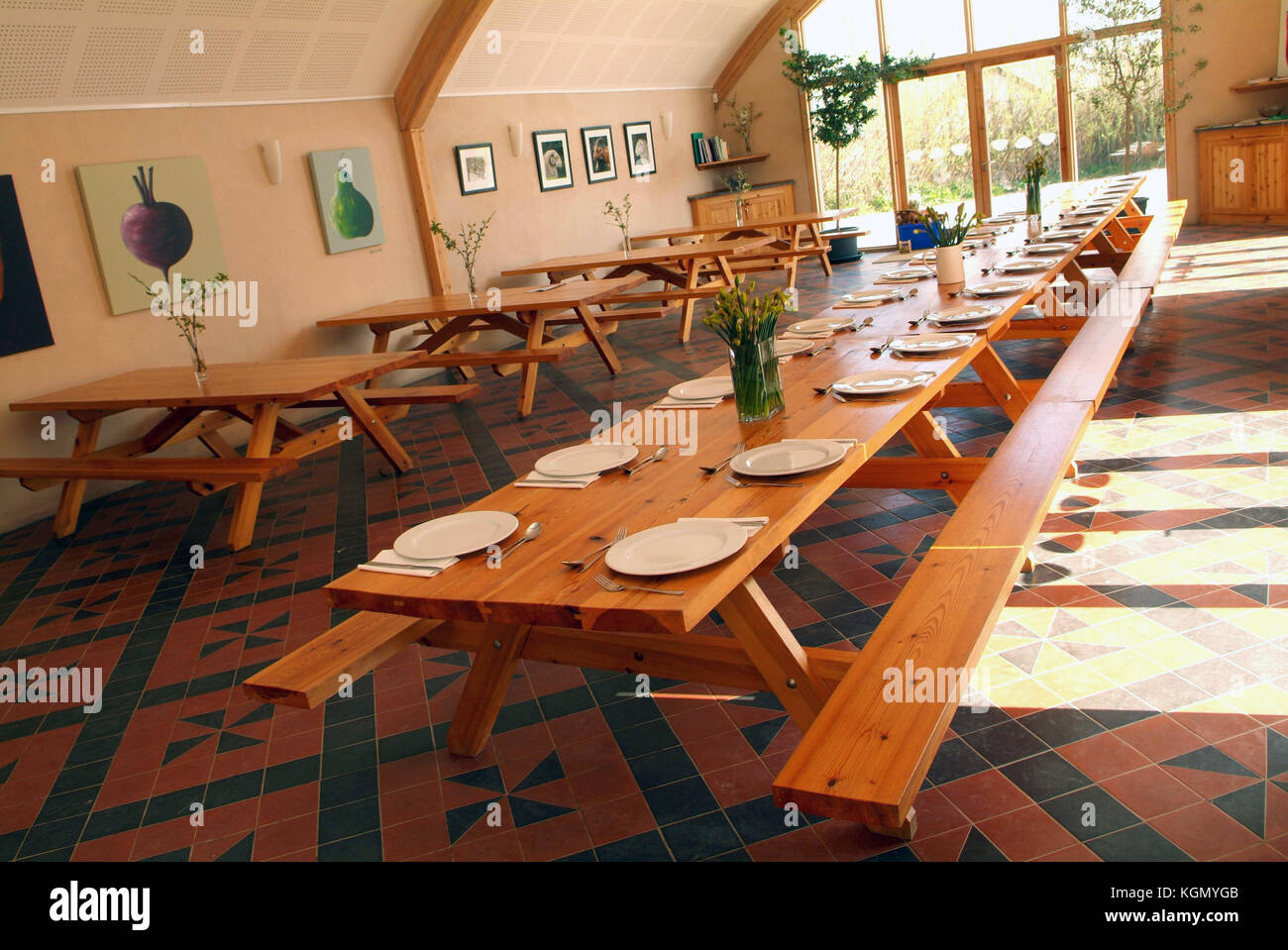 Riverford Field Kitchen, Totnes, Devonshire, with chef Jane Baxter, the